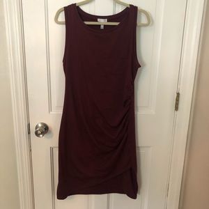 Nordstrom fitted ruched body con dress in maroon